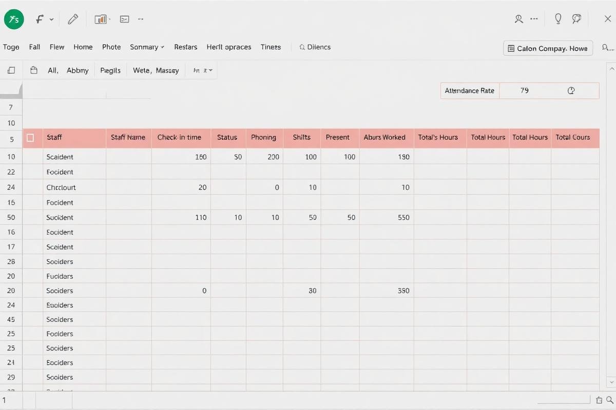 Staff Attendance Tracker Excel dashboard preview for salon owners