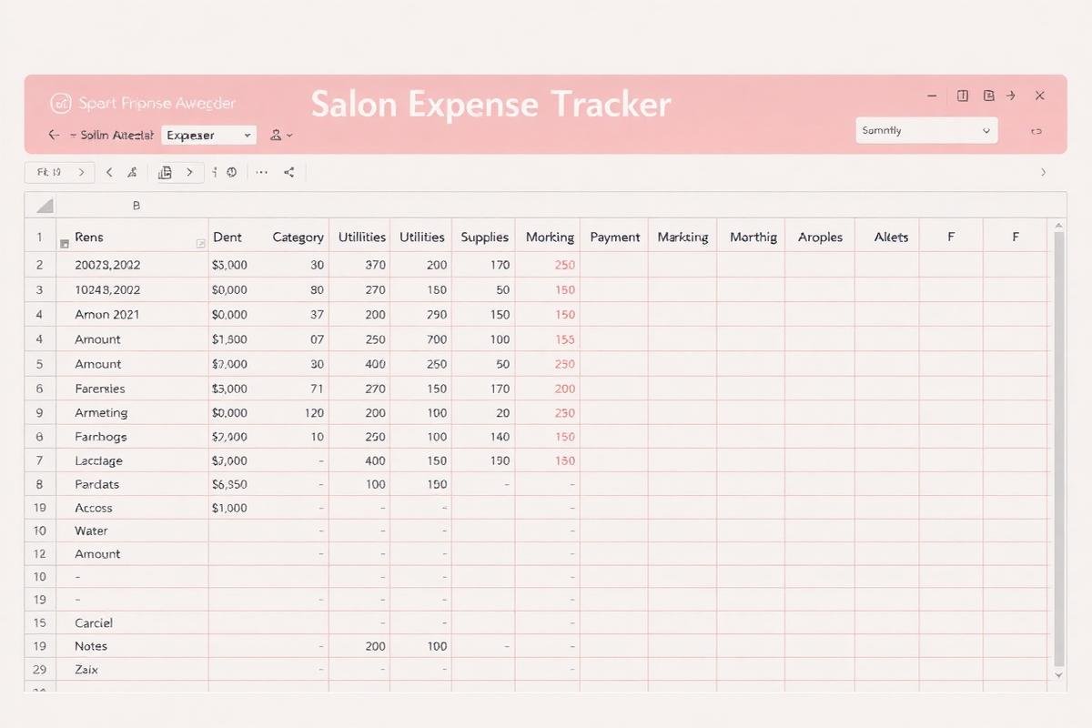 Daily Expense Tracker Excel dashboard preview for salon owners
