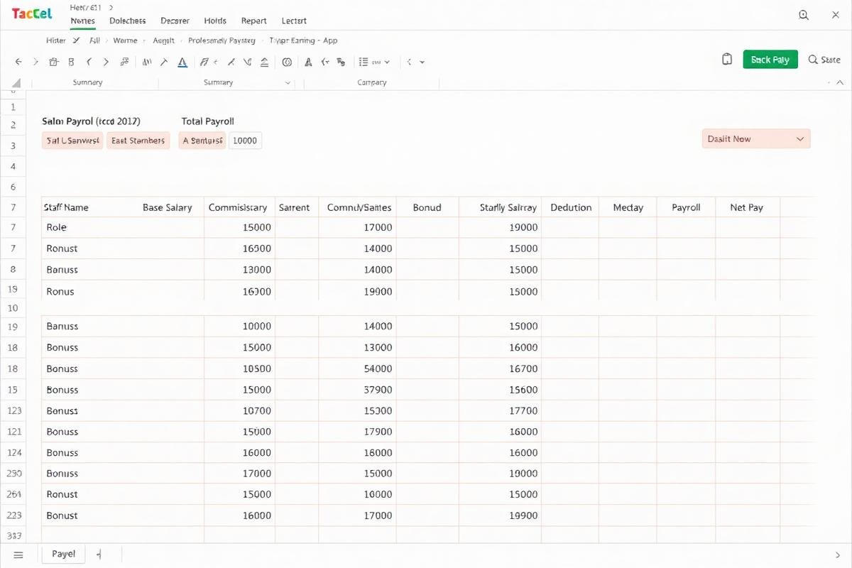 Staff Payroll Calculator Excel dashboard preview for salon owners