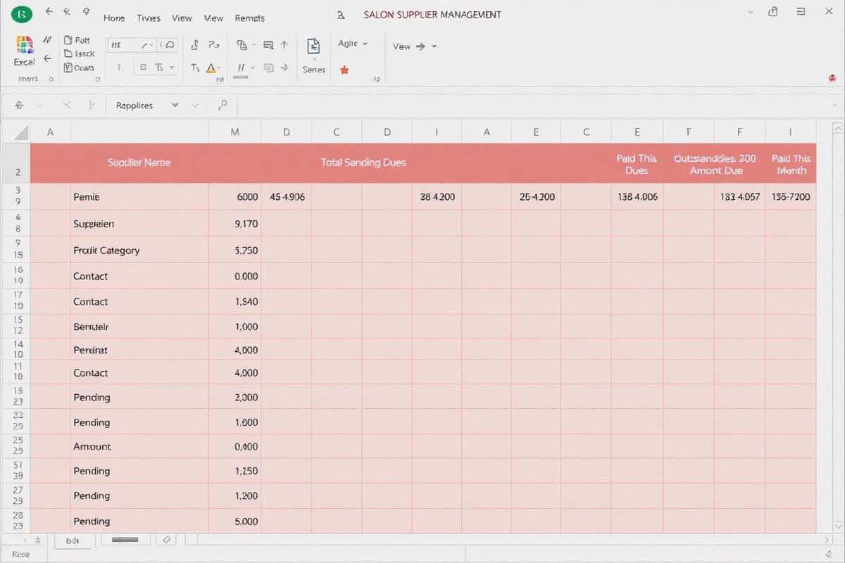 Supplier Management Tracker Excel dashboard preview for salon owners